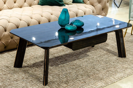 Modrest Chadwick Modern Ebony and Rosegold Coffee Table