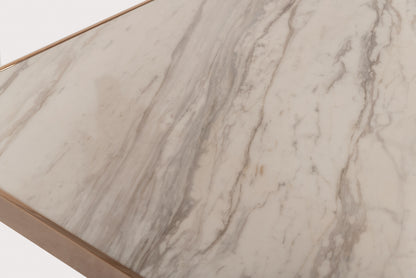 Modrest Marston Modern White Marble and Rosegold Dining Table