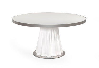 Modrest Cabaret Modern White Round Dining Table