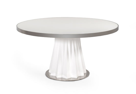 Modrest Cabaret Modern White Round Dining Table