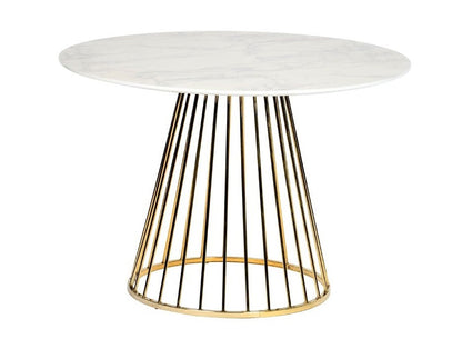 Modrest Holly Modern White and Gold Round Dining Table