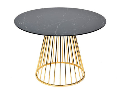 Modrest Holly Modern Black and Gold Round Dining Table