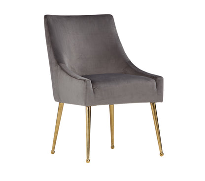 Modrest Castana Modern Grey Velvet and Gold Dining Chair