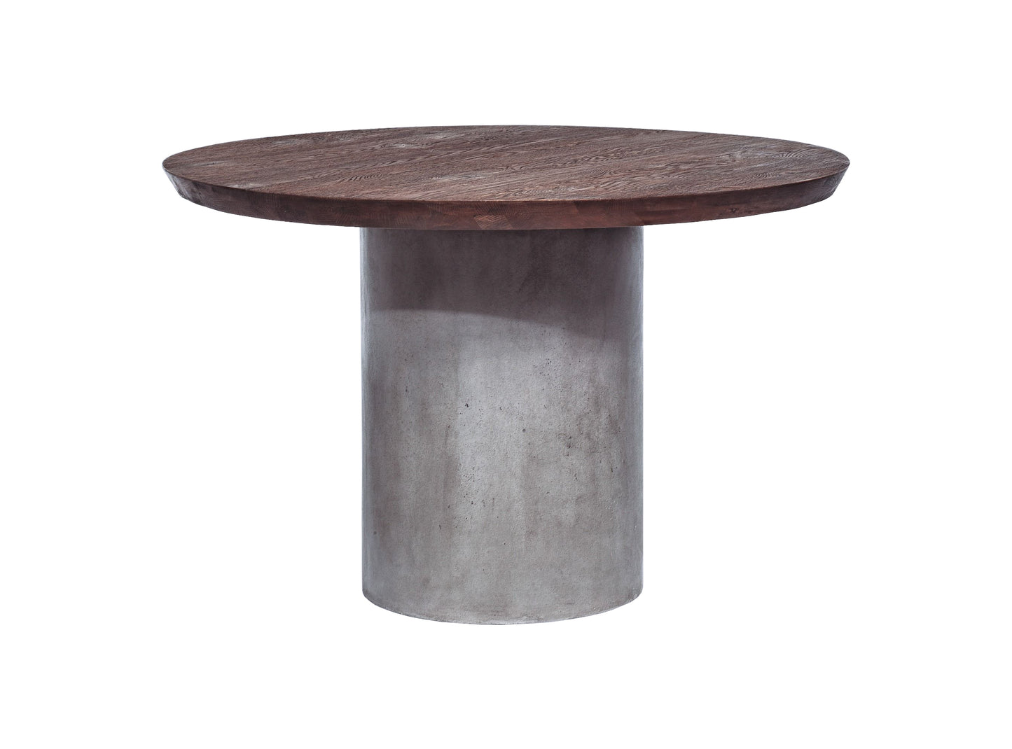 Modrest Renzo Modern Round Oak and Concrete Dining Table