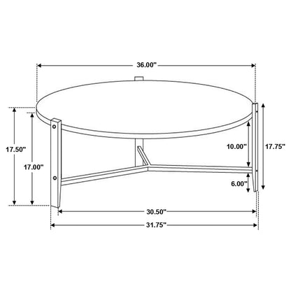 Tandi Round Faux Marble Coffee Table White and Black