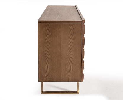 Modrest Finley Mid-Century Walnut and Gold Buffet