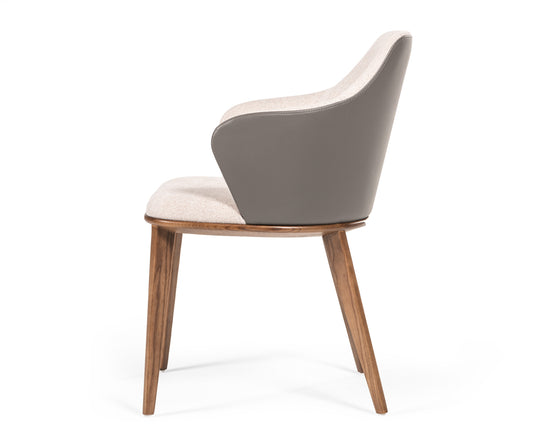 Modrest Megan Modern Beige and Grey Dining Chair