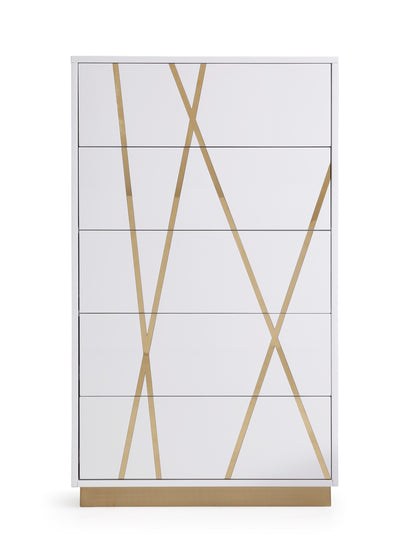 Modrest Nixa Modern White and Gold Chest