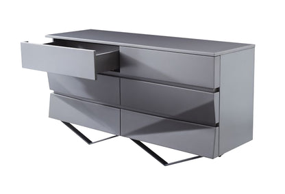 Modrest Duke Modern Grey and Black Gun Chrome Dresser