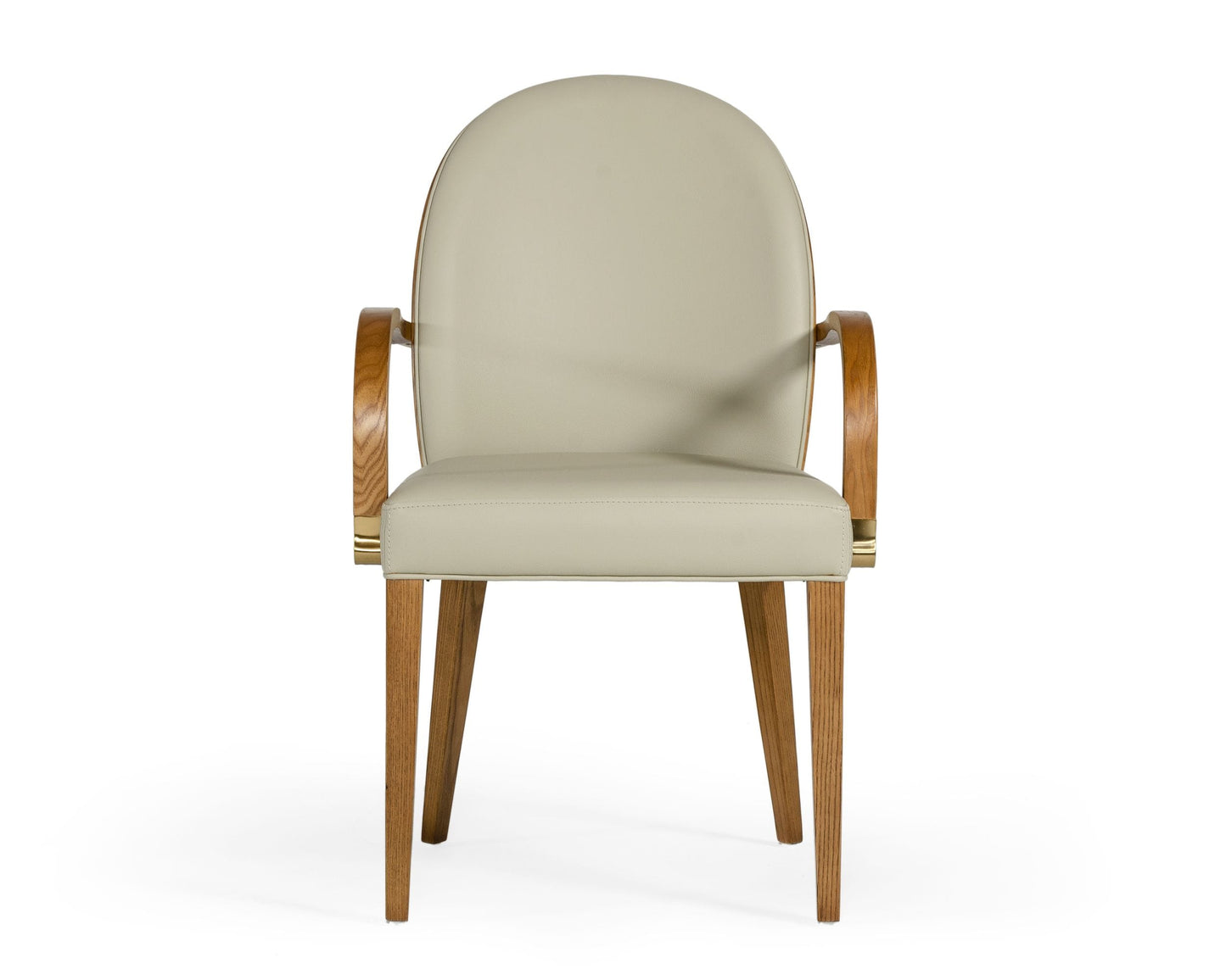 Modrest Rexford Modern Beige and Walnut Dining Armchair