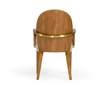 Modrest Rexford Modern Beige and Walnut Dining Armchair