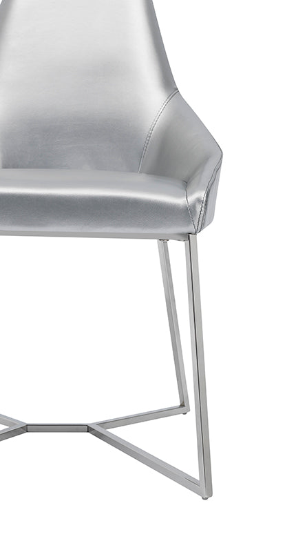 Modrest Sarah Modern Pearl Grey Leatherette Dining Chair