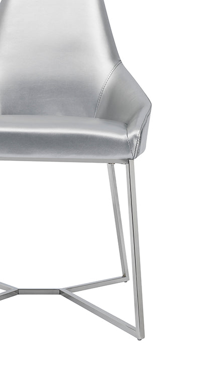 Modrest Sarah Modern Pearl Grey Leatherette Dining Chair