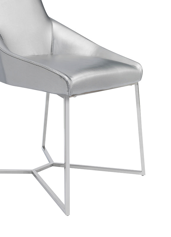 Modrest Sarah Modern Pearl Grey Leatherette Dining Chair