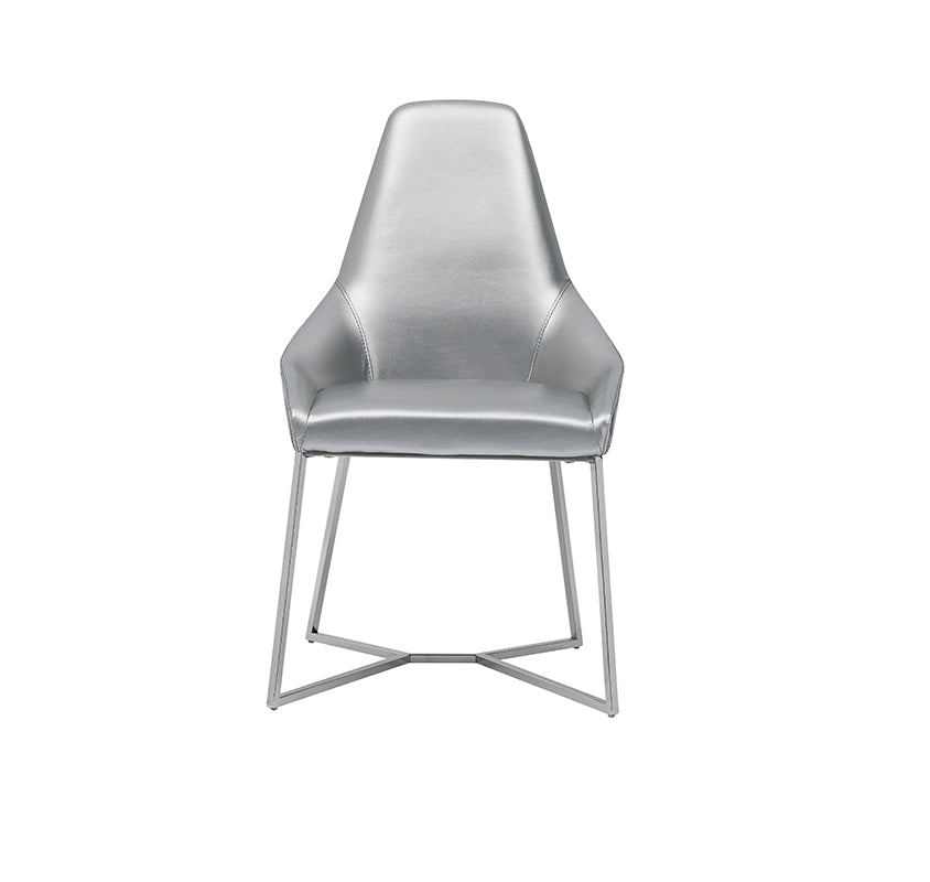 Modrest Sarah Modern Pearl Grey Leatherette Dining Chair