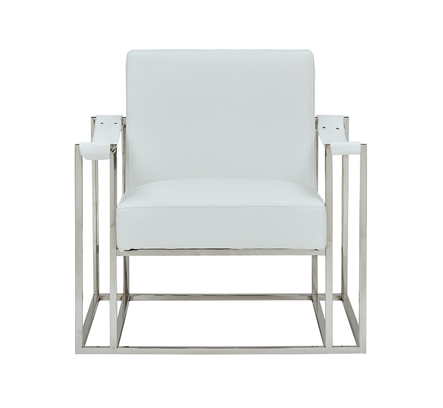 Modrest Larson Modern White Leatherette Accent Chair