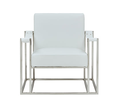 Modrest Larson Modern White Leatherette Accent Chair