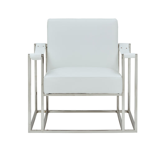 Modrest Larson Modern White Leatherette Accent Chair