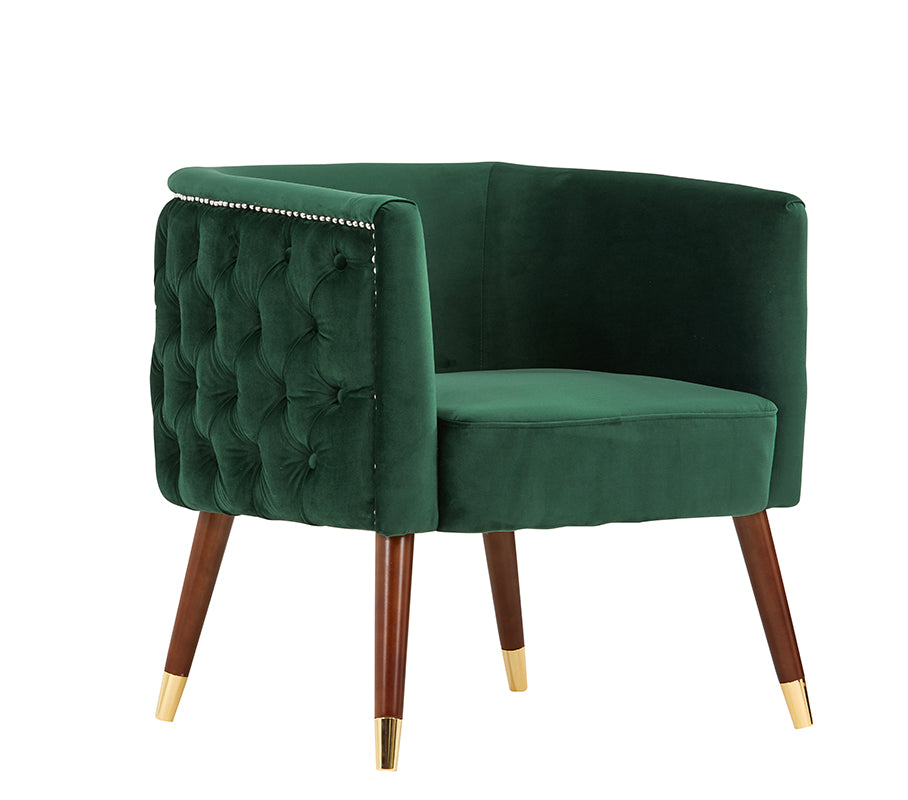 Modrest Bethel Modern Green Velvet Accent Chair