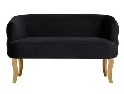 Divani Casa Fayette Modern Black Velvet and Gold Sofa