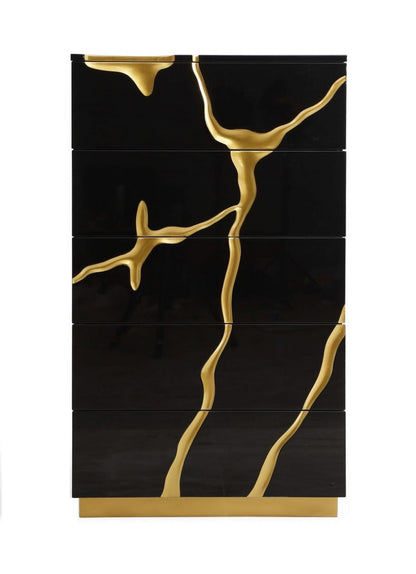 Modrest Aspen Modern Black and Gold Chest
