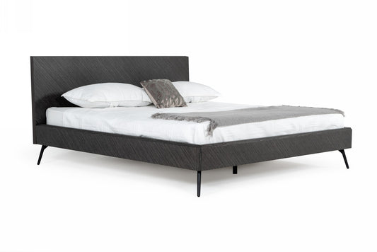 Modrest Gaige East King Modern Grey Elm Bed