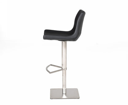 Modrest Aaron Modern Black Eco-Leather Bar Stool