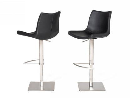 Modrest Aaron Modern Black Eco-Leather Bar Stool