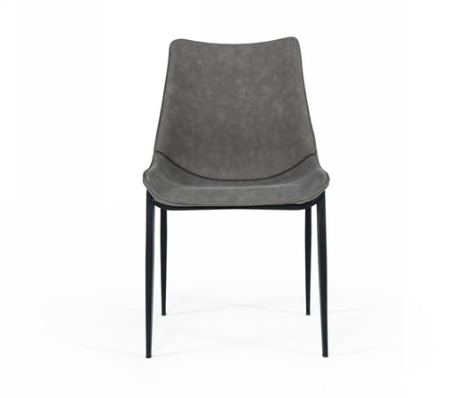 Modrest Frasier Modern Grey Eco-Leather Dining Chair (Set of 2 )