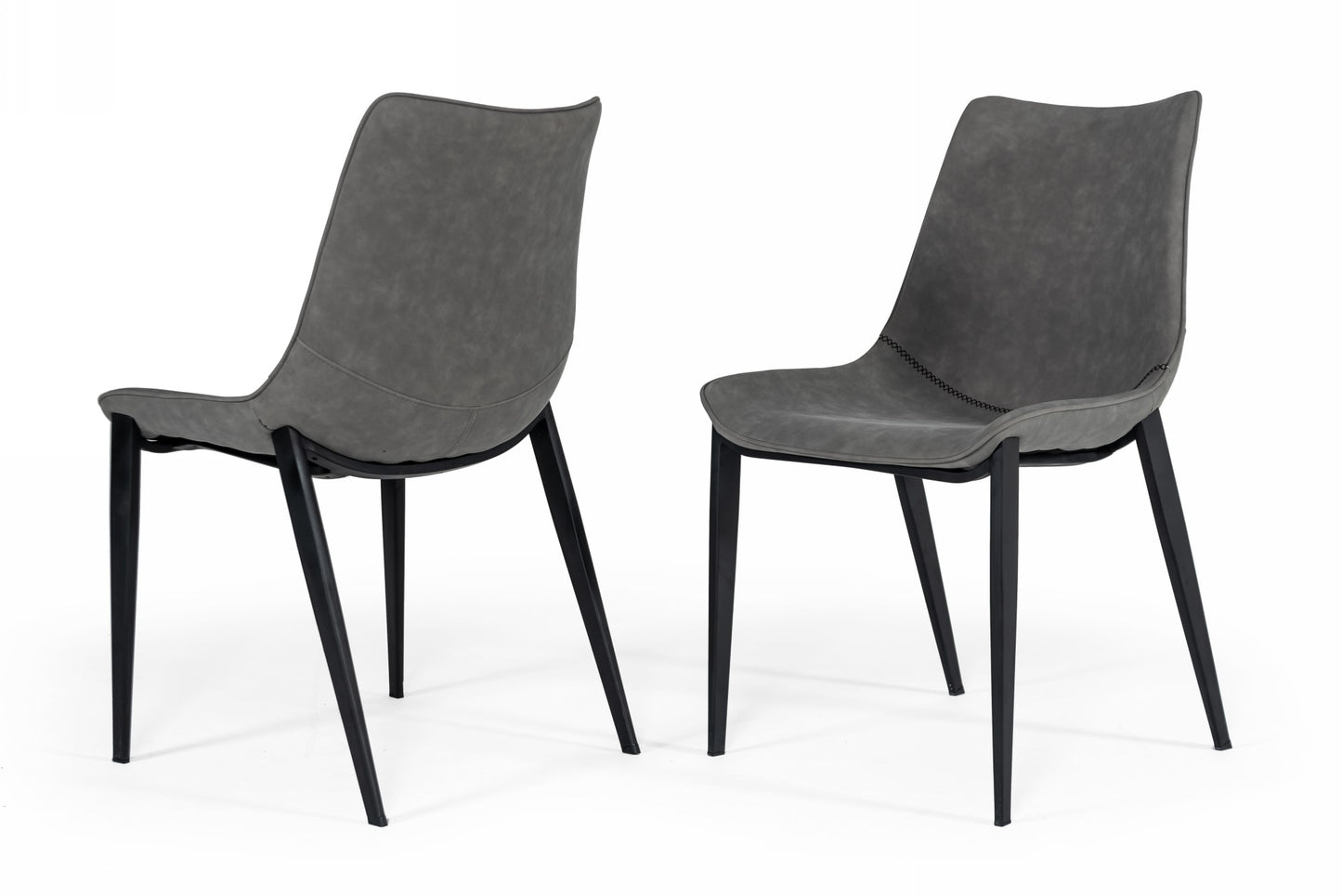 Modrest Frasier Modern Grey Eco-Leather Dining Chair (Set of 2 )