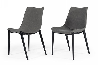 Modrest Frasier Modern Grey Eco-Leather Dining Chair (Set of 2 )