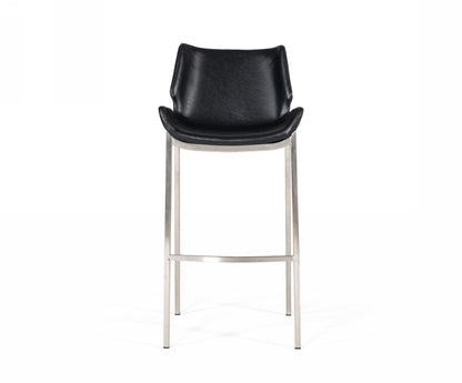 Modrest Dave Modern Black Eco-Leather Bar Stool