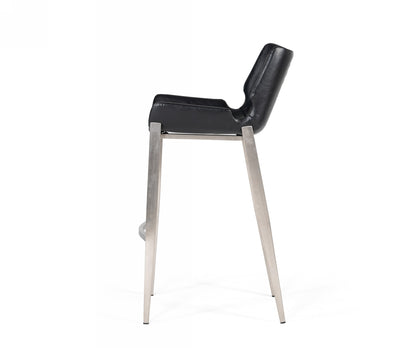 Modrest Dave Modern Black Eco-Leather Bar Stool