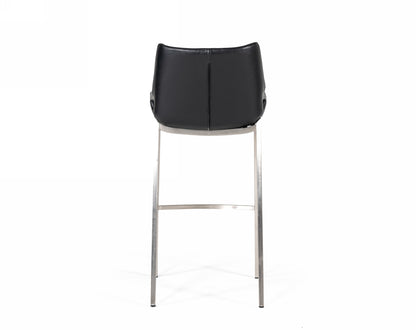 Modrest Dave Modern Black Eco-Leather Bar Stool