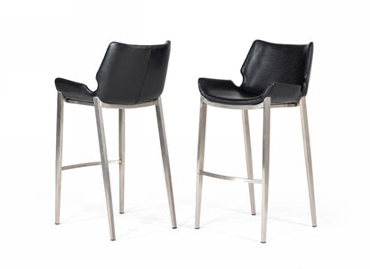 Modrest Dave Modern Black Eco-Leather Bar Stool