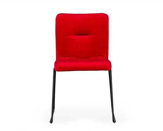 Modrest Yannis Modern Red Fabric Dining Chair