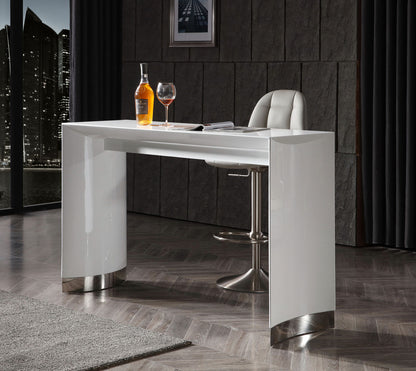 Modrest Corbett Contemporary White Bar Table