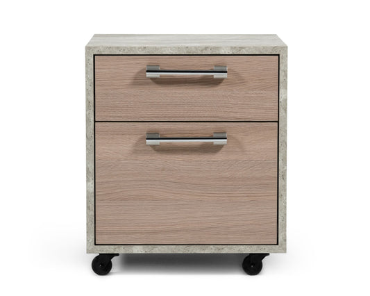 Nova Domus Boston Modern Brown Oak and Faux Concrete Office Small File Cabinet
