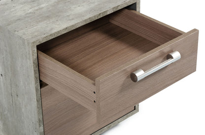 Nova Domus Boston Modern Brown Oak and Faux Concrete Office Small File Cabinet