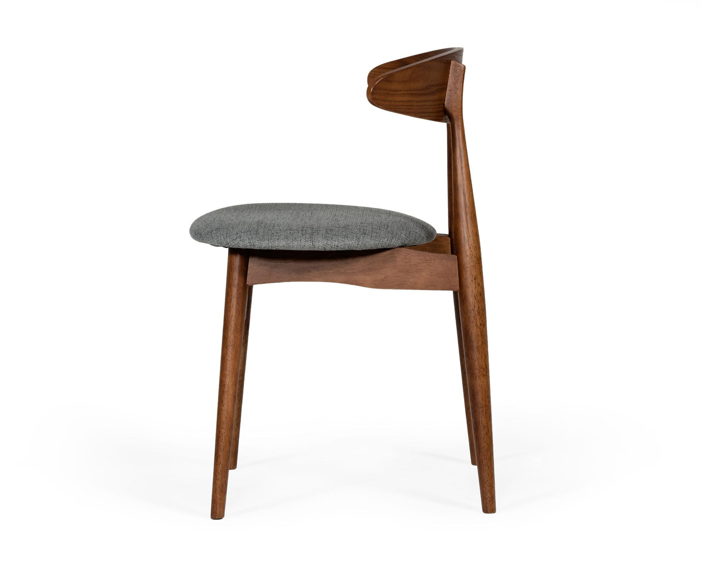 Modrest Prospect Modern Grey Fabric and Walnut Dining Chair