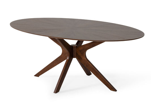 Modrest Prospect Modern Oval Walnut Dining Table