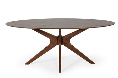 Modrest Prospect Modern Oval Walnut Dining Table