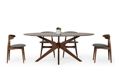 Modrest Prospect Modern Oval Walnut Dining Table