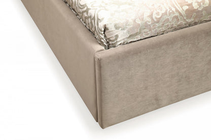 Modrest Moontide Glam Beige Velvet and Brushed Brass Bedroom Set