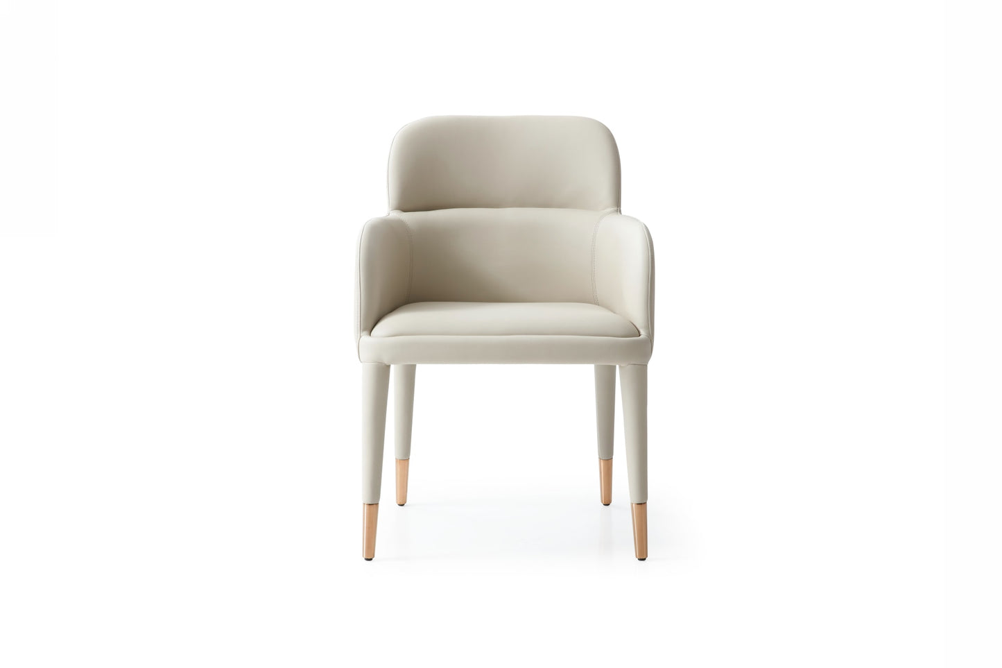 Modrest Cortina Modern Beige Eco-Leather Dining Arm Chair
