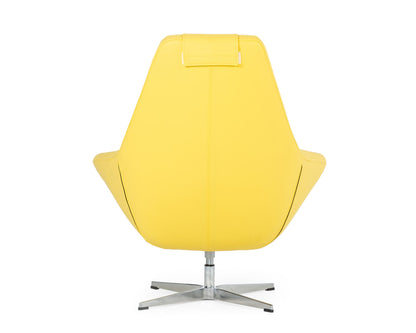 Modern Kenora Modern Yellow Eco-Leather Accent Chair