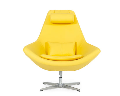 Modern Kenora Modern Yellow Eco-Leather Accent Chair