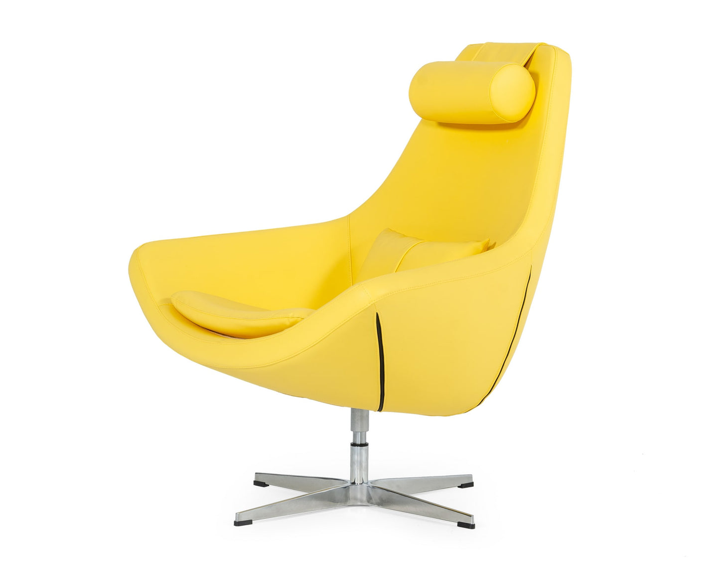 Modern Kenora Modern Yellow Eco-Leather Accent Chair