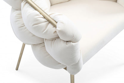 Modrest Debra Modern Off-White Fabric Dining Chair