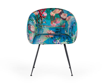 Modrest Roxann Contemporary Floral Velvet Dining Chair